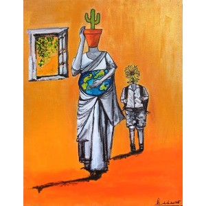 Habiba Mughal, 22 x 28 Inch, Acrylic on Canvas, Figurative Painting, AC-HBM-030